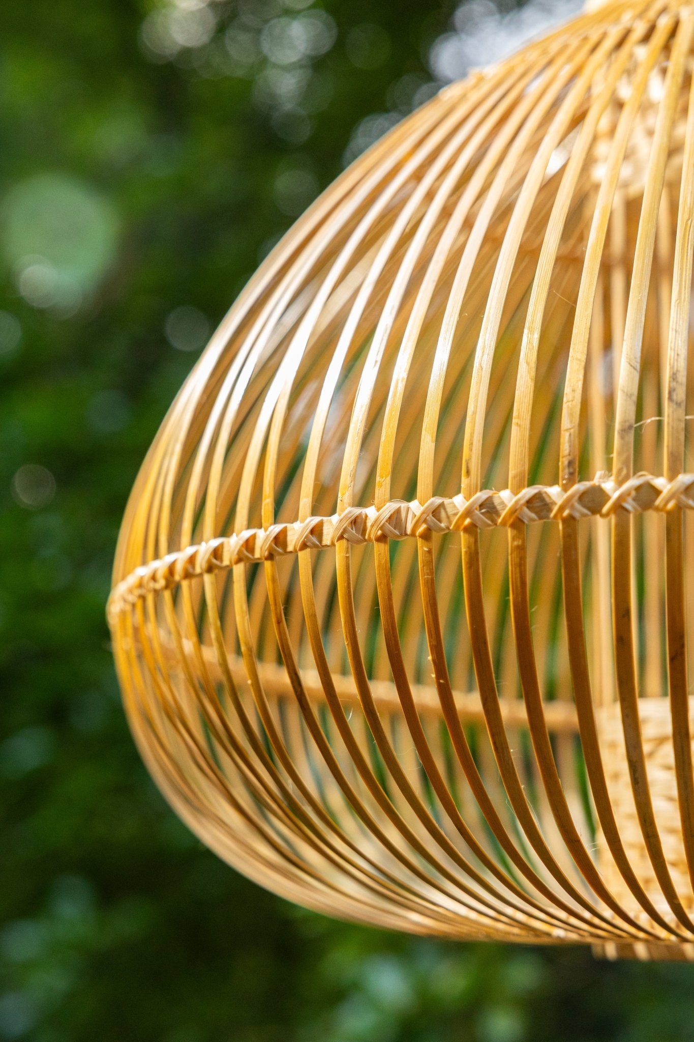 Ziya Bamboo Hanging Light – Handcrafted Eco Pendant - Nuga Mask