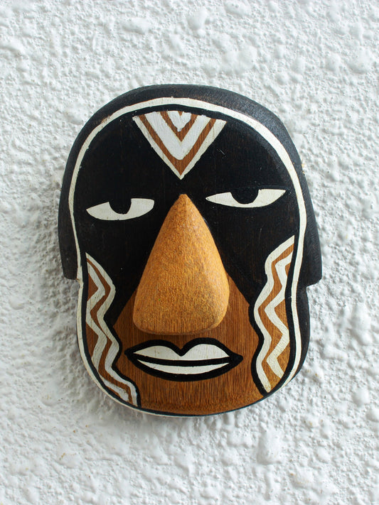 Kenjira Bamboo Mask – Handcrafted Mini Tribal Wall Décor - Nuga Mask