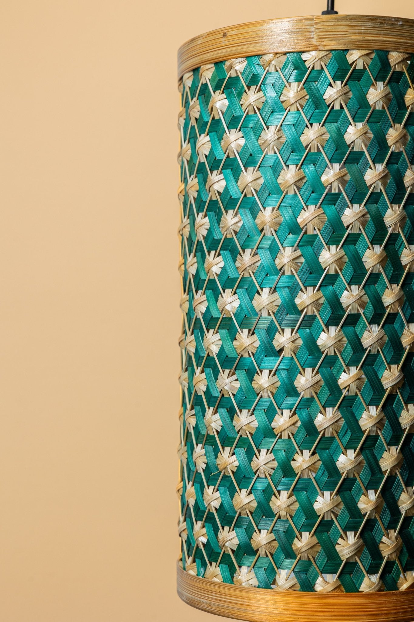 Noa Bamboo Hanging Light – Handwoven Eco Pendant - Nuga Mask