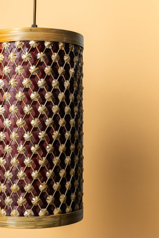 Oro Bamboo Pendant Light – Handwoven Eco Ceiling Lamp - Nuga Mask