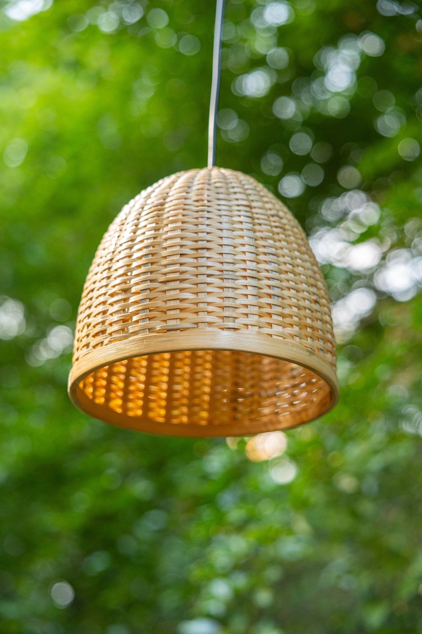 Sora Bamboo Pendant Light – Handwoven Eco Ceiling Lamp - Nuga Mask
