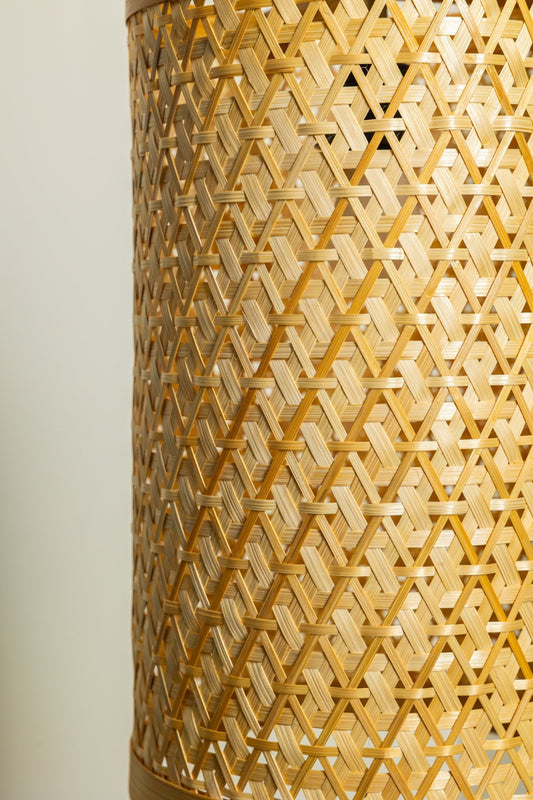 Tissage Bamboo Pendant Light – Handwoven Eco Lighting - Nuga Mask