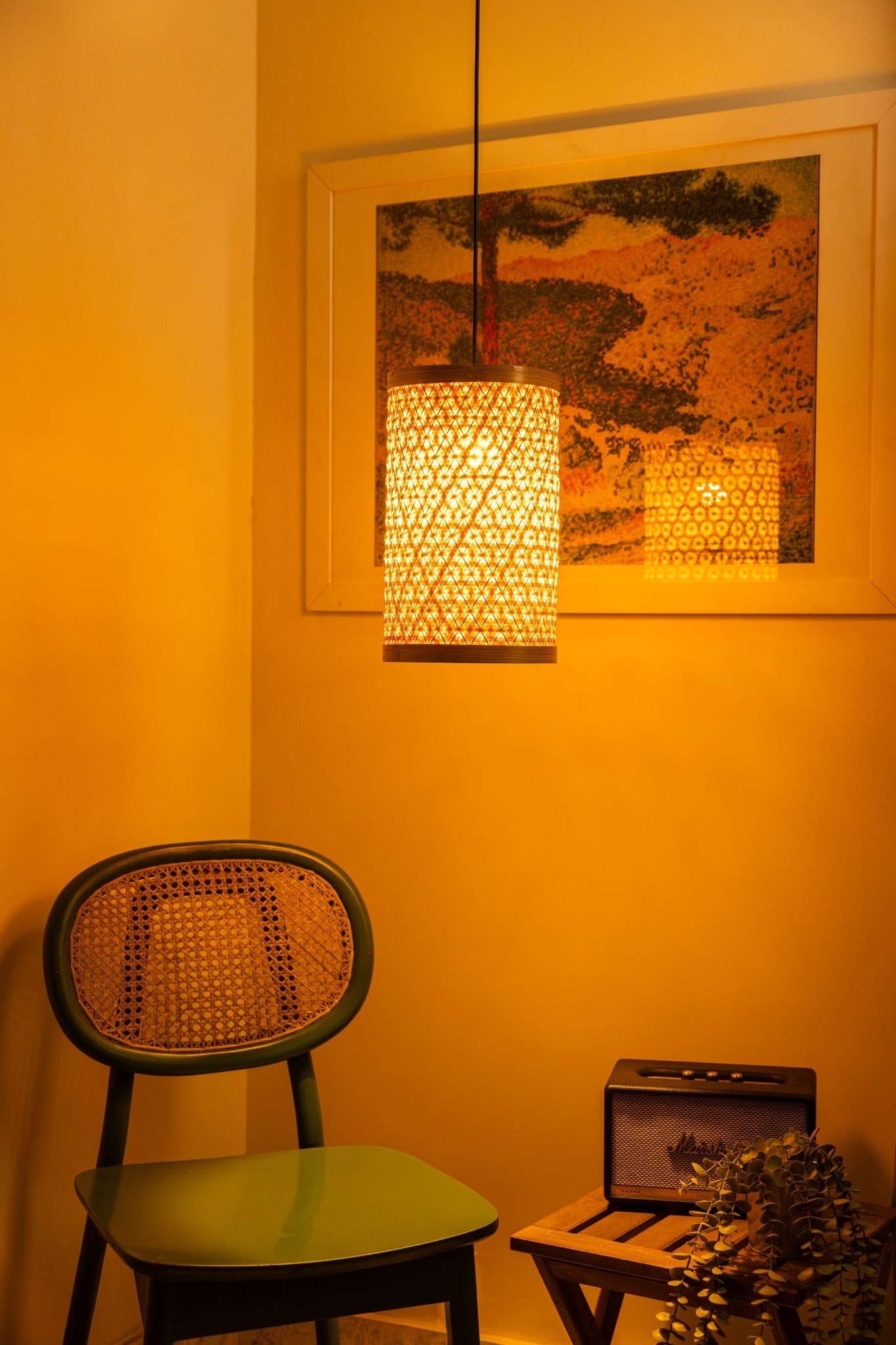 Vana Bamboo Hanging Light – Handcrafted Eco Pendant - Nuga Mask