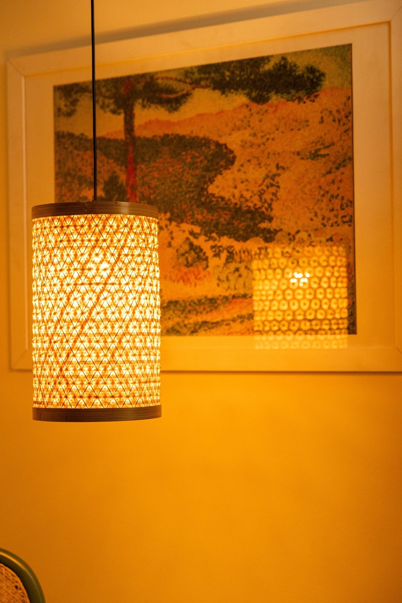 Vana Bamboo Hanging Light – Handcrafted Eco Pendant - Nuga Mask