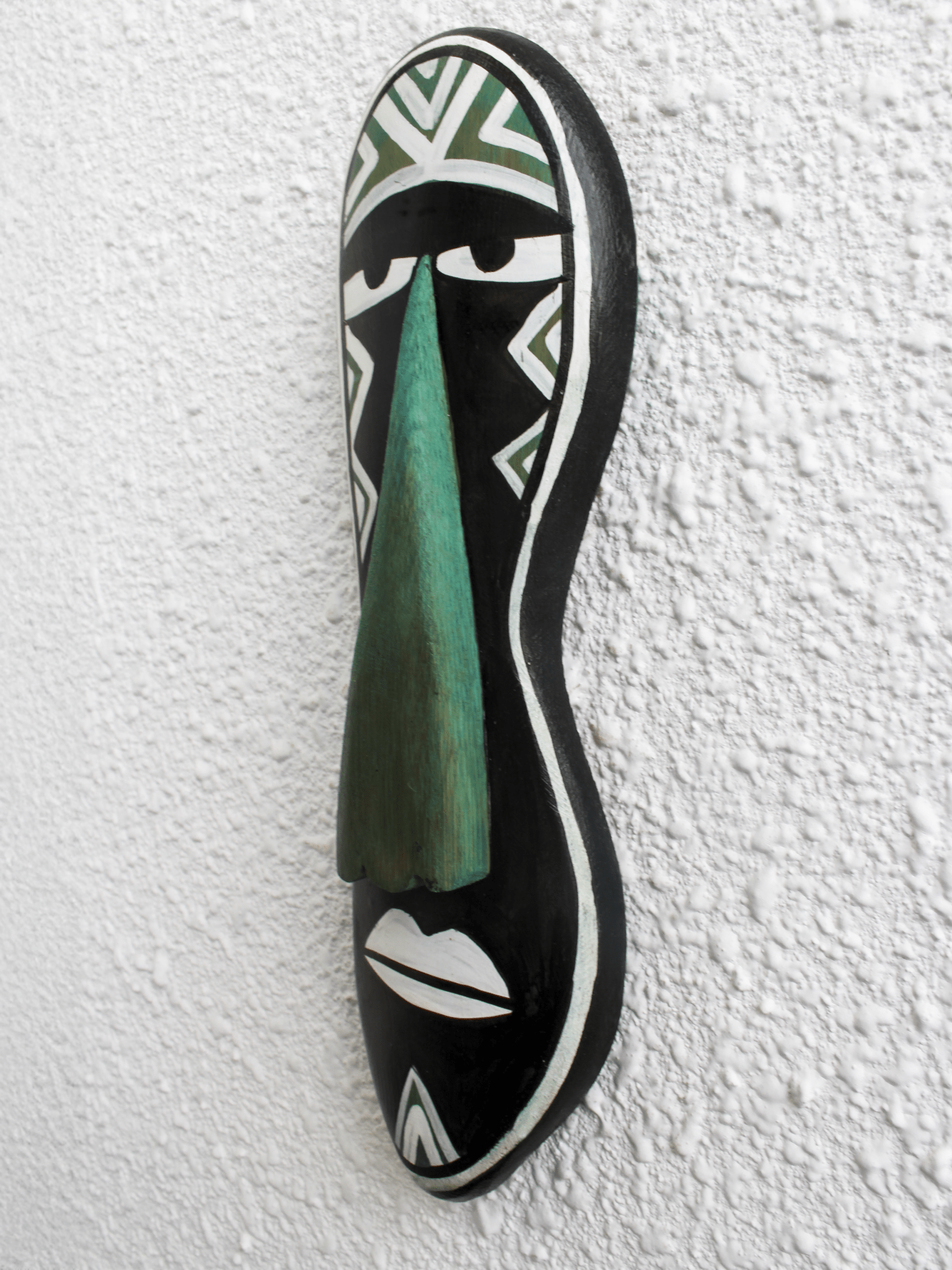 Veiled Totem Bamboo Mask – Handcrafted Tribal Wall Décor - Nuga Mask