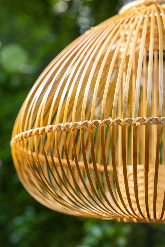 Ziya Bamboo Hanging Light – Handcrafted Eco Pendant - Nuga Mask