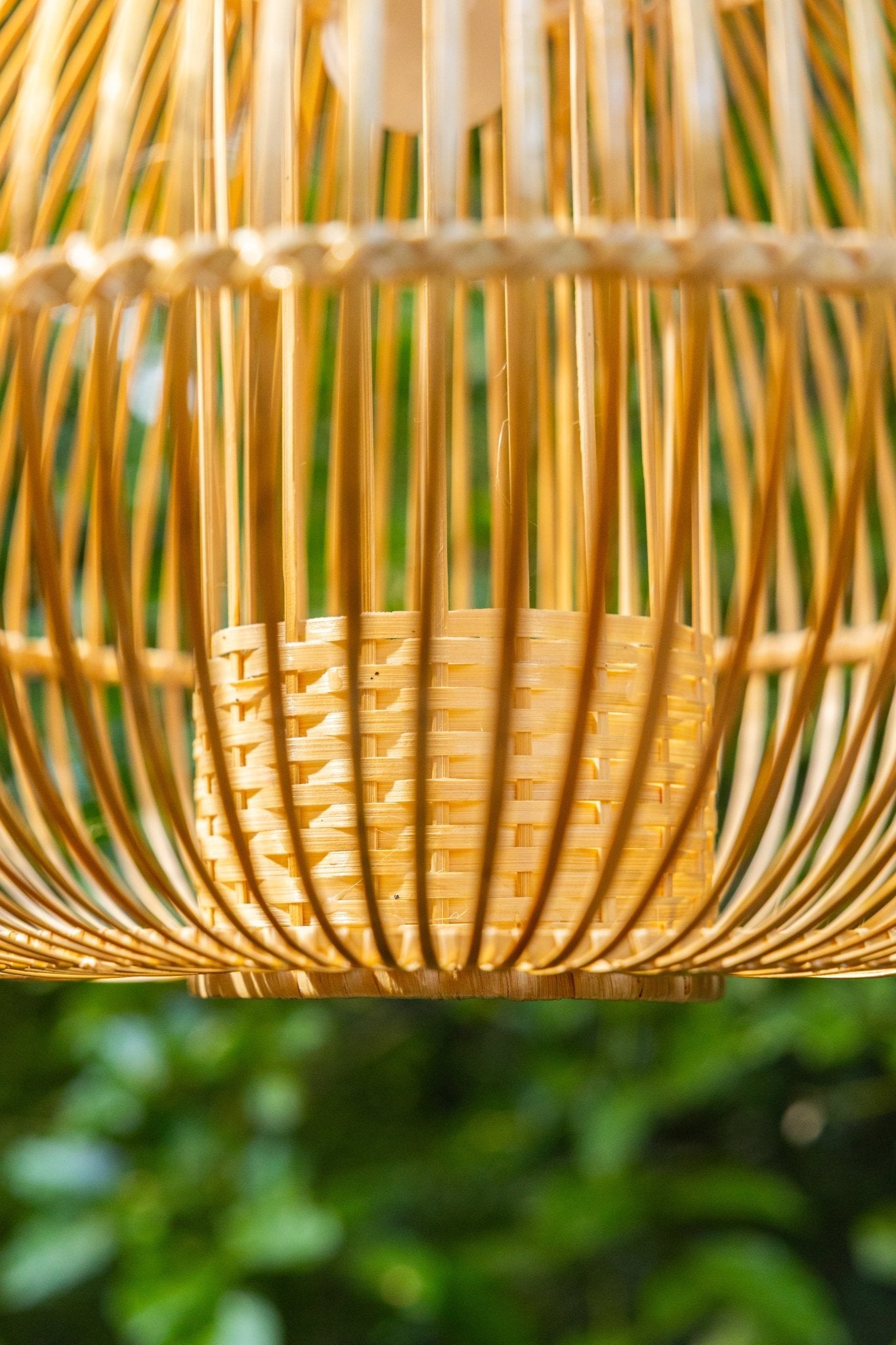 Ziya Bamboo Hanging Light – Handcrafted Eco Pendant - Nuga Mask